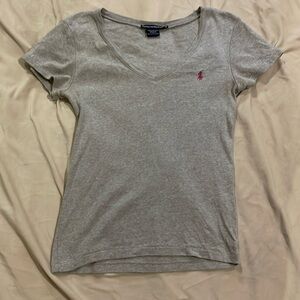 Medium, Grey Ralph Lauren cap sleeved 100% cotton tee